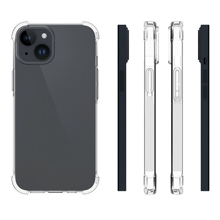For iPhone 15 Super Clear TPU Cell Phone Case Non-Slip Anti-Dust Mobile Phone Back Cover Shell - TechGearPal