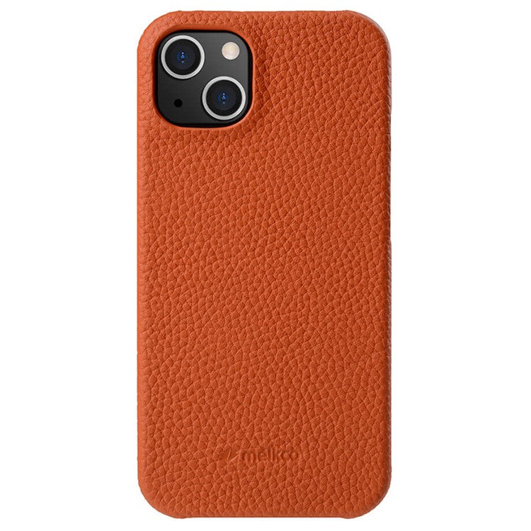 MELKCO For iPhone 14 Plus Genuine Cow Leather Coated PC Cover Protective Phone Case Compatible with MagSafe - TechGearPal