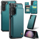 Coque arrière en cuir Caseme C22 pour Samsung Galaxy S23 avec emplacements pour cartes et blocage RFID