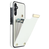 For Samsung Galaxy S24 Case TPU+PU Leather+Metal Hardware Phone Cover with Card Holder