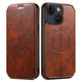 SUTENI J05 For iPhone 15 Plus Case Stand Wallet Leather Dustproof Phone Cover Compatible with MagSaf - TechGearPal