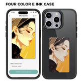 For iPhone 14 Pro E Ink Phone Case Black / White / Red / Yellow 4-Color Smart NFC Projection DIY Cas - TechGearPal