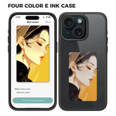 4 Color E Ink Phone Case for iPhone 15 Case Smart NFC DIY Display Imaging, Black / White / Red / Yello - TechGearPal