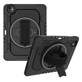 For iPad Pro 11 (2024) Case Kickstand PC + TPU Shockproof Tablet Cover with Hand Strap