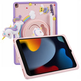 Coque avec béquille rotative pour iPad 10.2 (2021) / (2020) / (2019) / Air 10.5 pouces (2019) / Pro 10.5 pouces (2017) Motif cheval de dessin animé