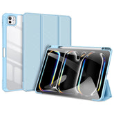 DUX DUCIS TOBY Series For iPad Pro 11 (2024) Case PU Leather Business Tri-fold Stand Tablet Cover with Pen Holder