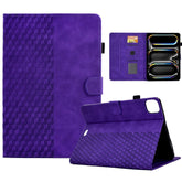 A3 For iPad Pro 11 (2024) Case Card Slots Leather Tablet Cover Block Pattern