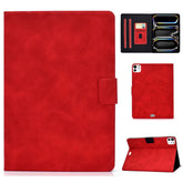 For iPad Pro 11 (2024) Case Cowhide Texture Leather Tablet Cover Multi-Angle Viewing