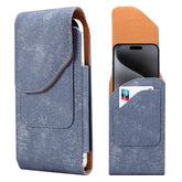 6.7 / 6.9 inch Phone Case Holster for iPhone 16 Pro Max / Samsung Galaxy S25 Ultra / S24 Ultra , Jeans Cloth Texture Belt Clip Leather Ba - TechGearPal