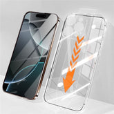 Coque RURIHAI pour iPhone 16 Pro Max en TPU transparent avec film de verre en aluminium et silicone de haute qualité, installation facile