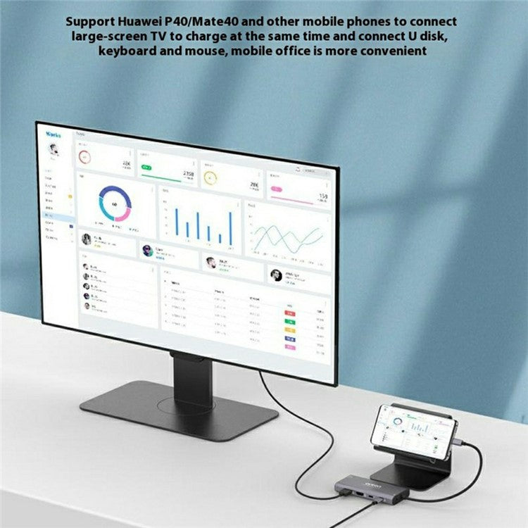 ONTEN UC601 USB 3.0 Hub Docking Station Gigabit Ethernet RJ45 / Dual HDMI 4K / Type-C Multifunction Adapter - TechGearPal