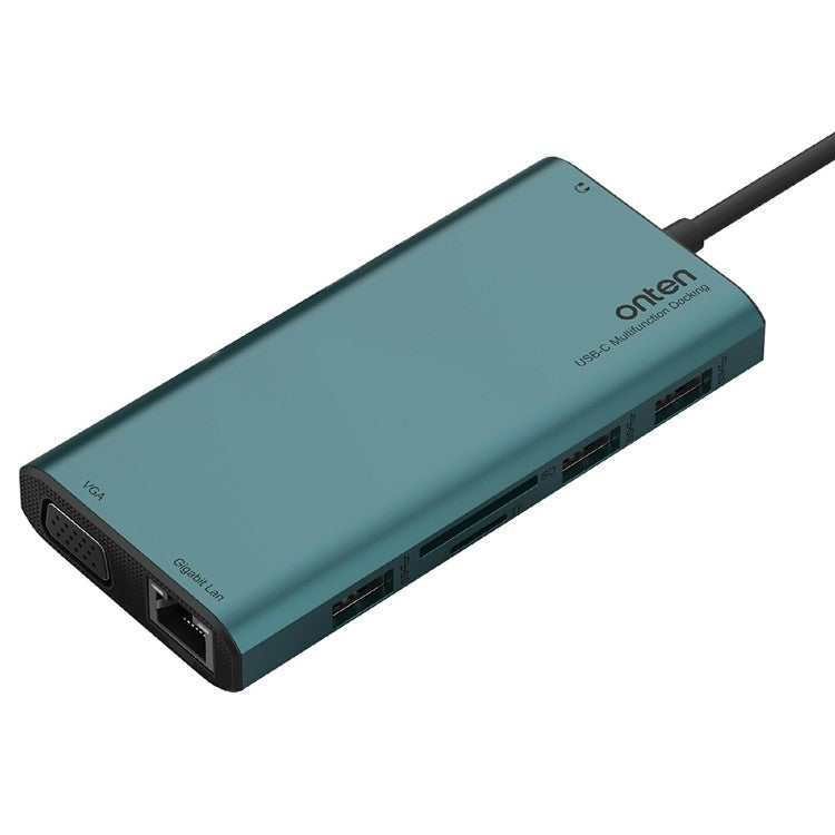 ONTEN UC601 USB 3.0 Hub Docking Station Gigabit Ethernet RJ45 / Dual HDMI 4K / Type-C Multifunction Adapter - TechGearPal