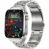 TK16 2.04-inch AMOLED Screen Smart Watch Micro-Physical Examination ECG Heart Rate Monitor Sport Watch, Steel Strap - TechGearPal