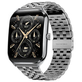 MT61 Ultra Thin Smart Watch 1.96 Inch AMOLED Curved Screen Bluetooth-Compatible Calling Health Monitor, Steel Strap - TechGearPal