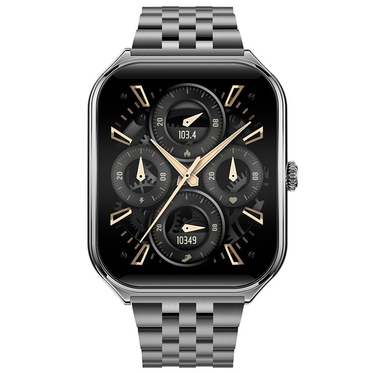 MT61 Ultra Thin Smart Watch 1.96 Inch AMOLED Curved Screen Bluetooth-Compatible Calling Health Monitor, Steel Strap - TechGearPal