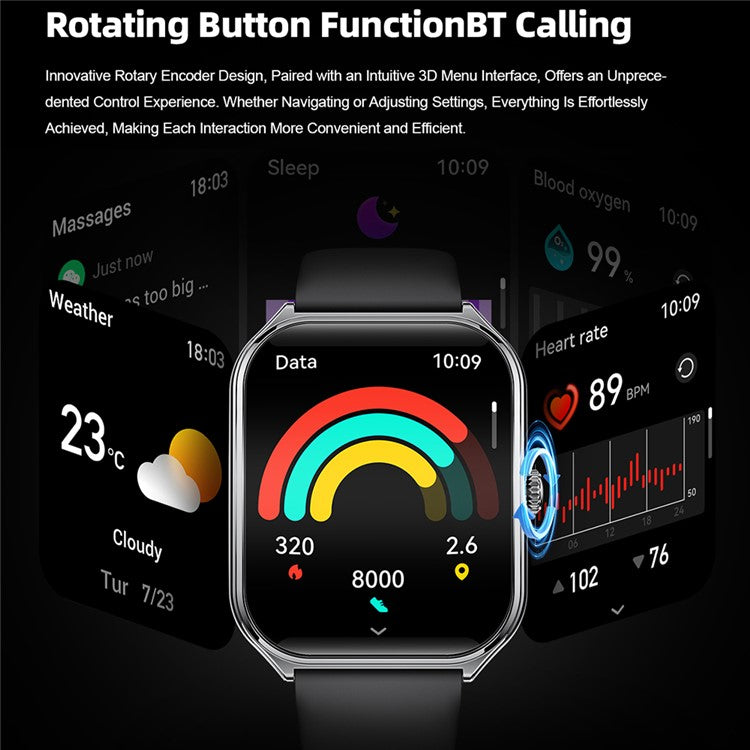 MT61 Ultra Thin Smart Watch 1.96 Inch AMOLED Curved Screen Bluetooth-Compatible Calling Health Monitor, Steel Strap - TechGearPal