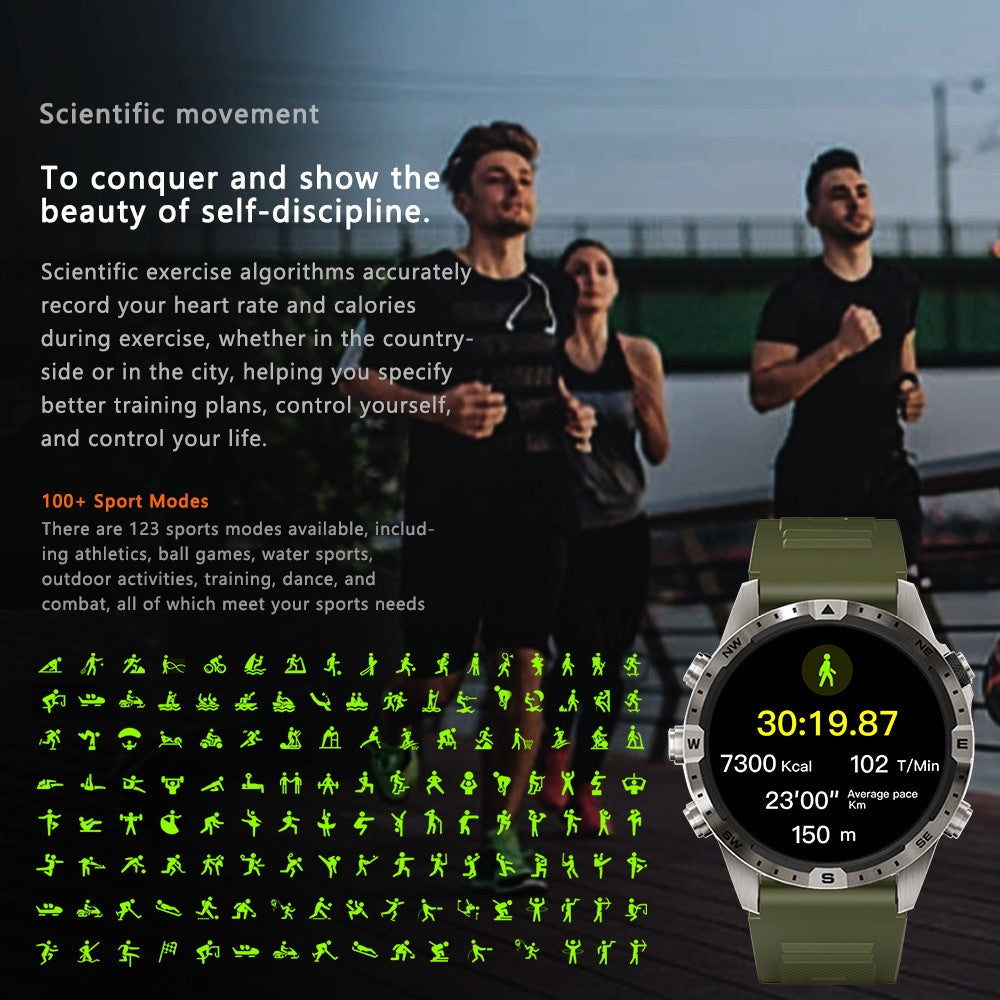GT45 1.6-inch Outdoor Smart Watch Bluetooth-compatible Call Fitness Tracker Bracelet with Heart Rate Blood Pressure Sleep Monitor - TechGearPal