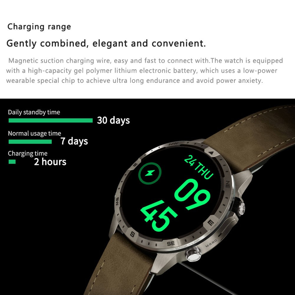 GT45 1.6-inch Outdoor Smart Watch Bluetooth-compatible Call Fitness Tracker Bracelet with Heart Rate Blood Pressure Sleep Monitor - TechGearPal