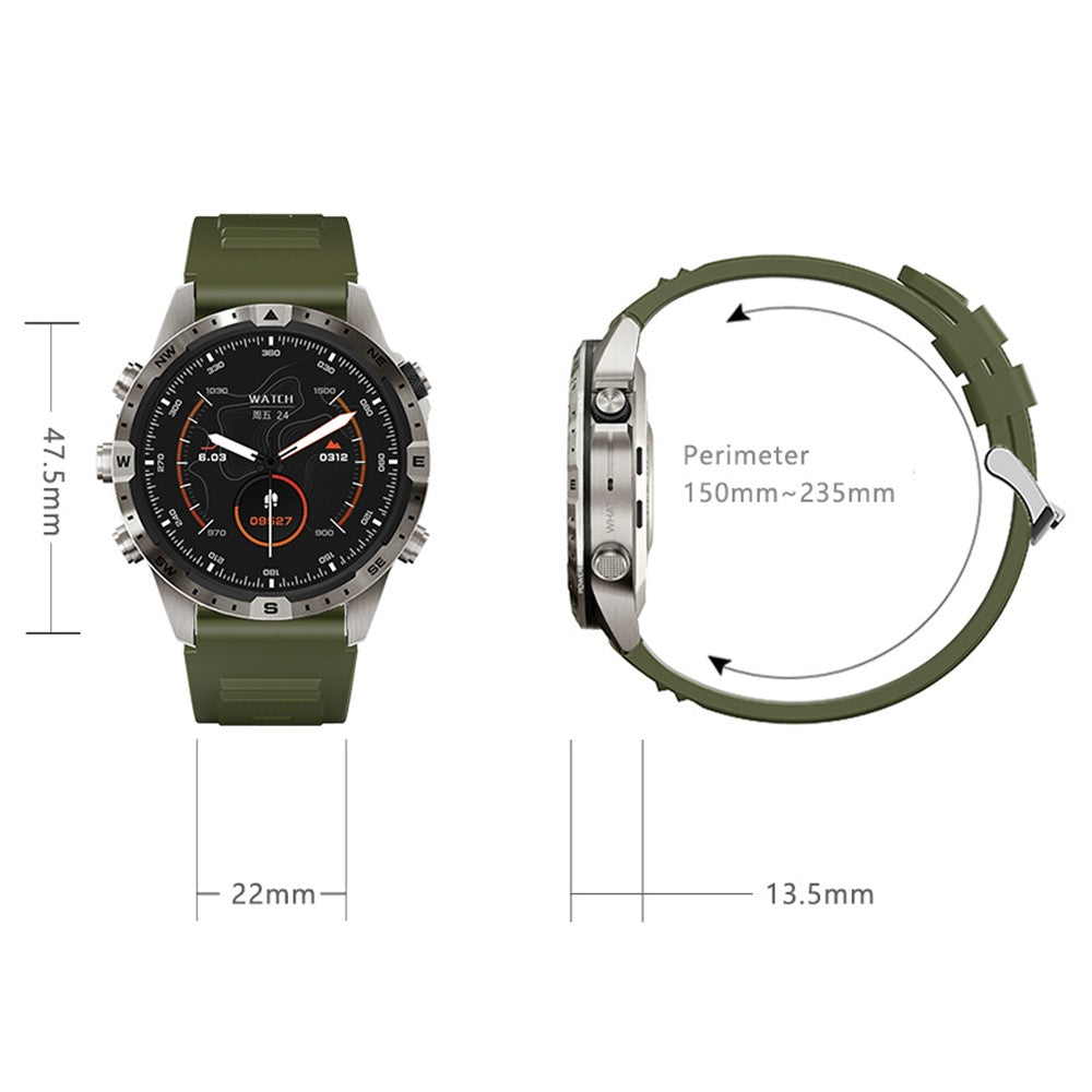 GT45 1.6-inch Outdoor Smart Watch Bluetooth-compatible Call Fitness Tracker Bracelet with Heart Rate Blood Pressure Sleep Monitor - TechGearPal