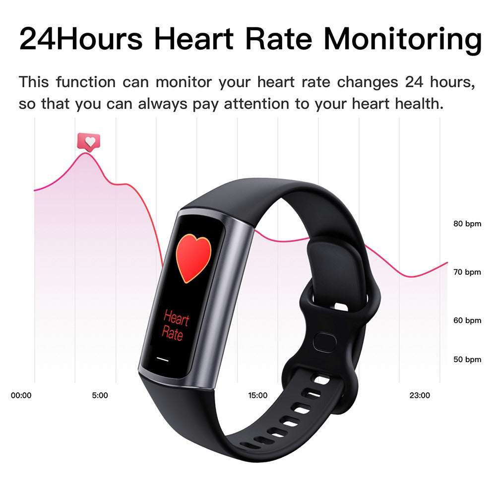 C68L 0.96" Smart Watch with Heart Rate, Temperature Monitoring Message Push Pedometer Sports Bracelet - TechGearPal