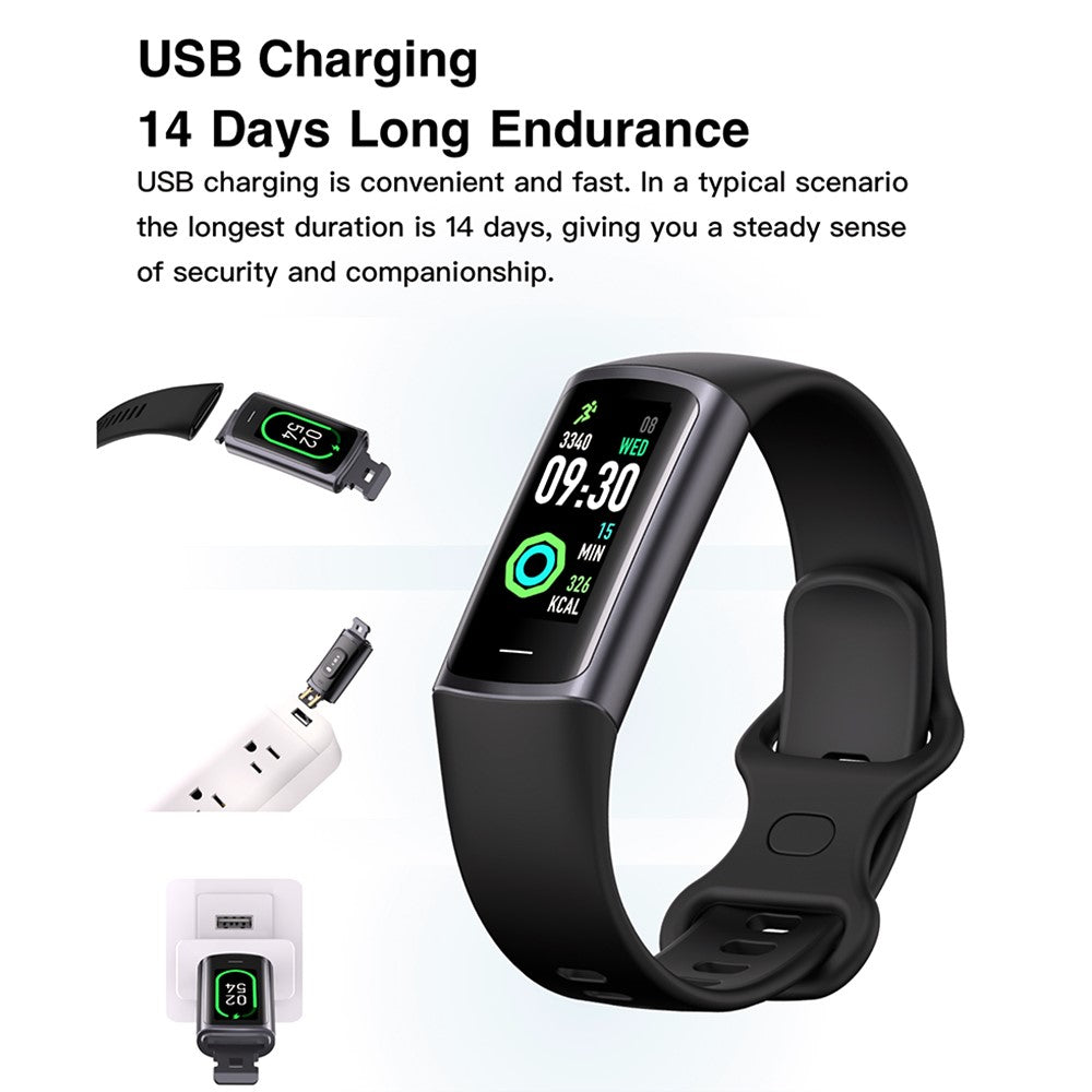 C68L 0.96" Smart Watch with Heart Rate, Temperature Monitoring Message Push Pedometer Sports Bracelet - TechGearPal