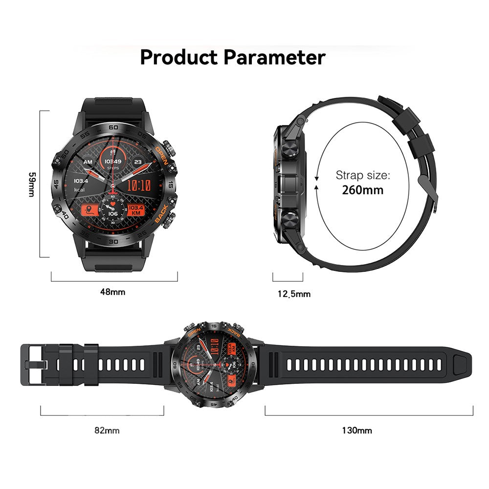 K52 1.39 inch IPS Display Smart Watch Heart Rate Monitor Bluetooth-Compatible Talk Long Standby Sports Bracelet - TechGearPal
