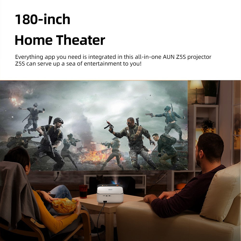 AUN Z5S Portable Full HD Home Cinema 1080P Android Video Projector 4K Movie Decode 3D Mini Smart Theater
