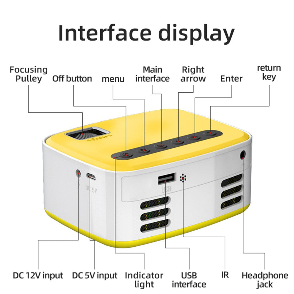 T20 Mini LED Projector 1080P High Definition Portable Home Theater Media Player