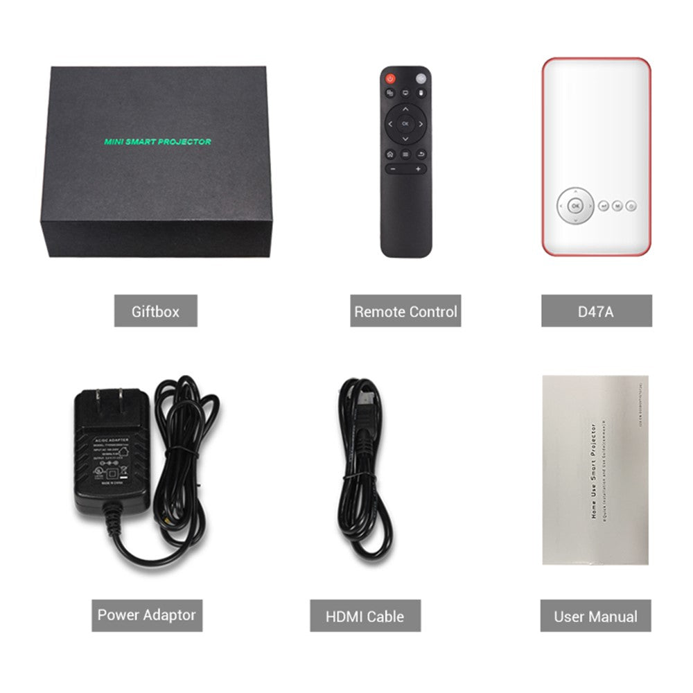 HOTACK D047A Portable Wireless Projector Mini Home Theater Projector with Bluetooth-compatible WiFi Functions Support 32GTF Card