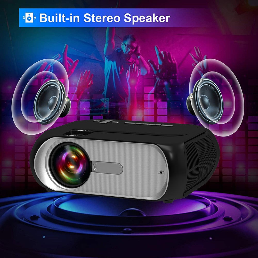 T7 1080P HD Video Mini Projector Portable 200ANSI Movie Projector with Synchronize Smartphone Screen Function