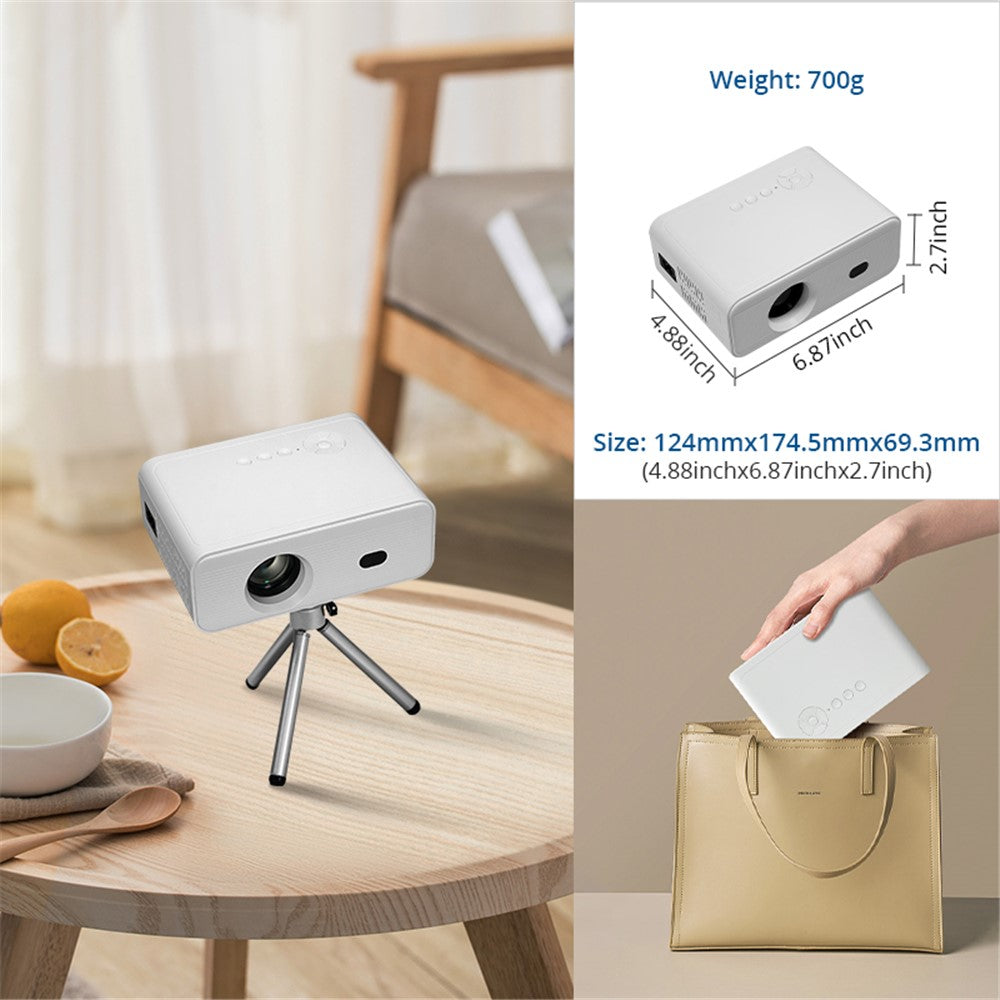 L012AQ 4K Projector with WiFi 6 Bluetooth-compatible 5.2 Android 11 WIFI 6 720P 1+8G Smart Home Projector
