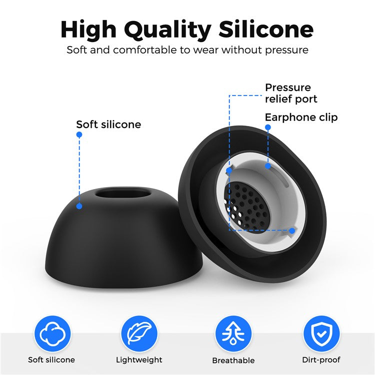 AHASTYLE WG173 For Samsung Galaxy Buds3 Pro Replacement Eartips 3 Pairs L / M / S Silicone Bluetooth-compatible Earbuds Tips - TechGearPal