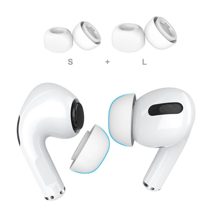 AHASTYLE WG86 2 Pairs Silicone Earphone Tips Replacement for Apple AirPods Pro 2, Size: S+L - TechGearPal