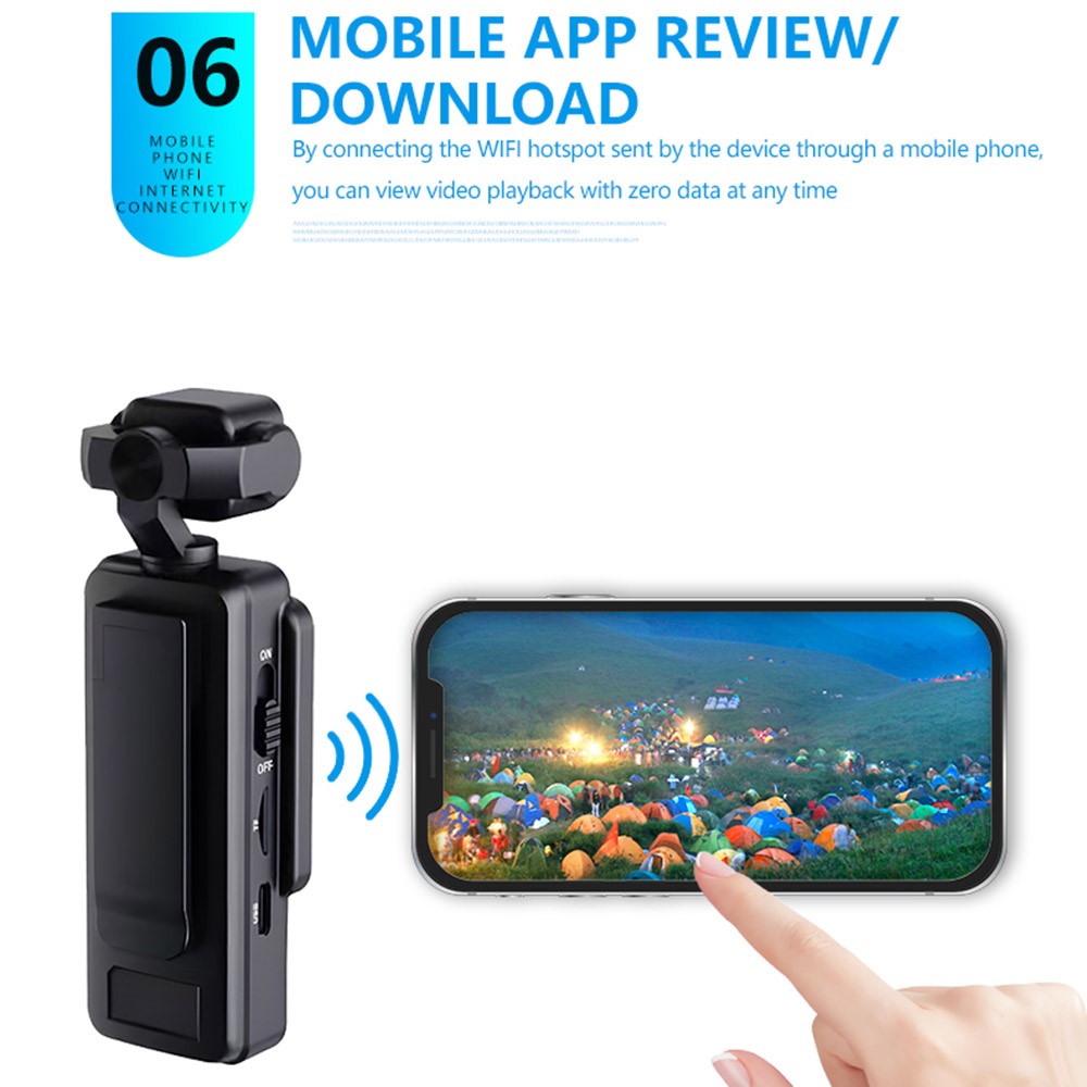 DV01 1.6 Inch 1080P HD Action Camera Loop Recording Outdoor Vlog Shooting WiFi Camcorder Built In Fill Light - TechGearPal