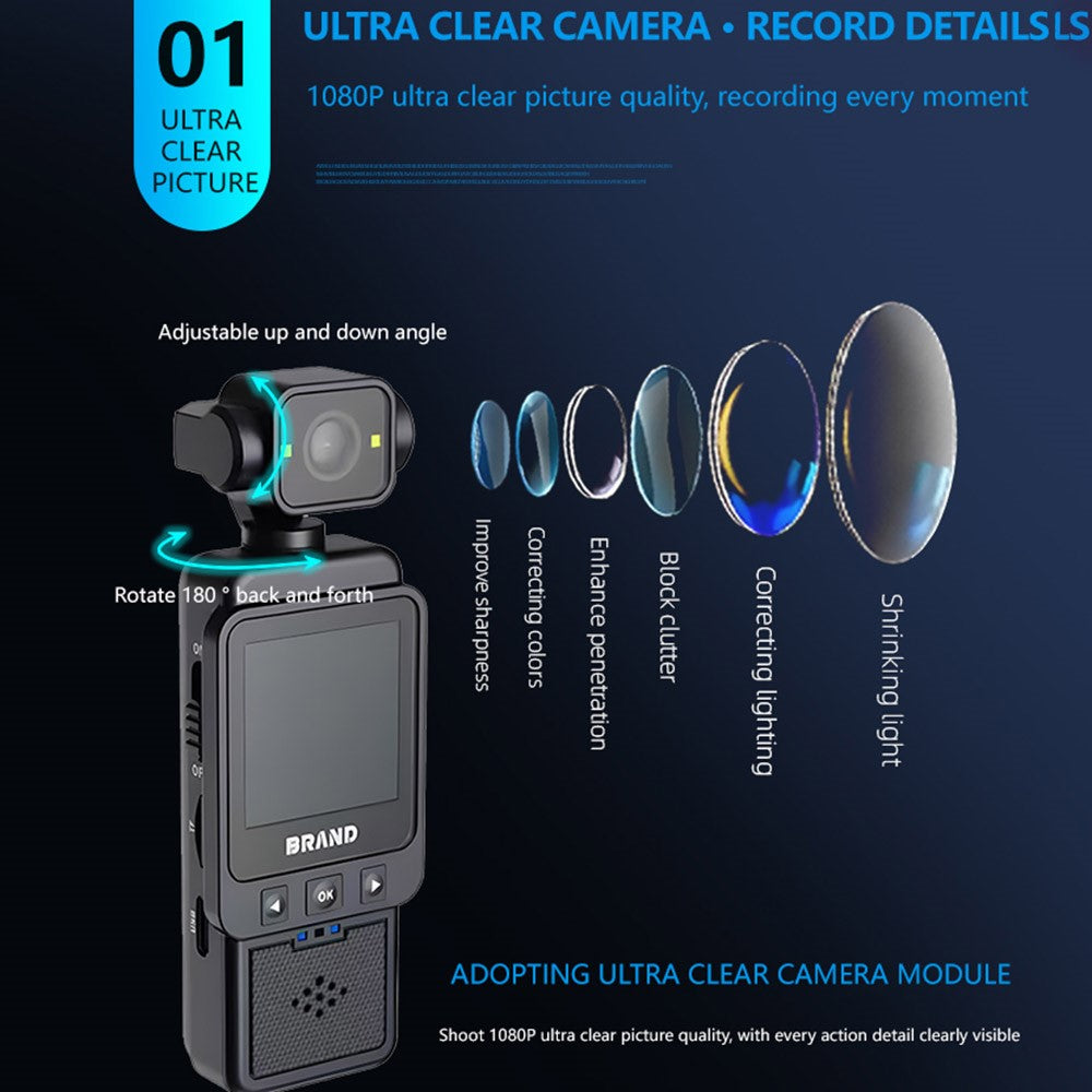 DV01 1.6 Inch 1080P HD Action Camera Loop Recording Outdoor Vlog Shooting WiFi Camcorder Built In Fill Light - TechGearPal