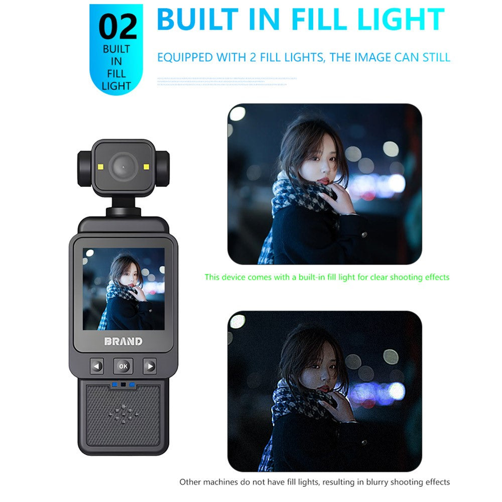 DV01 1.6 Inch 1080P HD Action Camera Loop Recording Outdoor Vlog Shooting WiFi Camcorder Built In Fill Light - TechGearPal