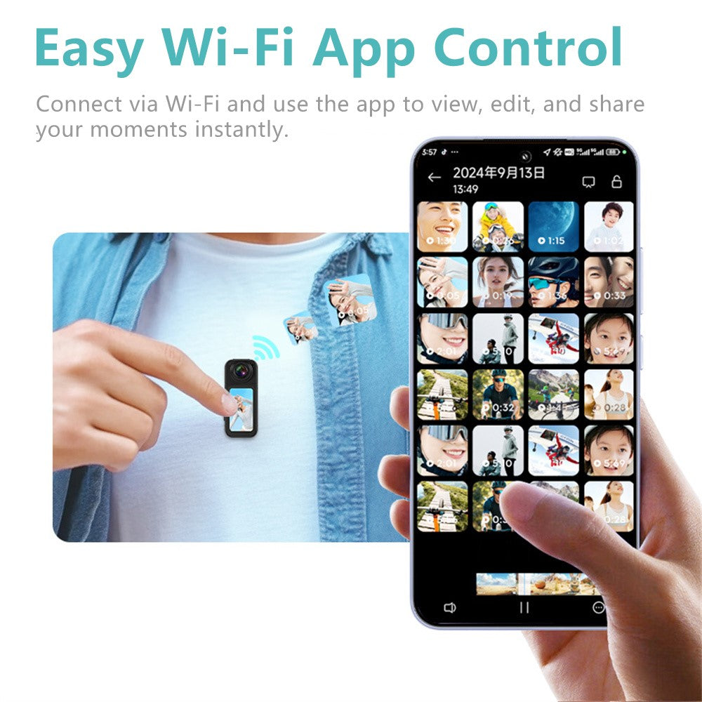 S70 Thumb Camera Rotation Lens WiFi DV Camera 2.7K HD First Person View Sports Cycling Camera with 32G Memory Card - TechGearPal