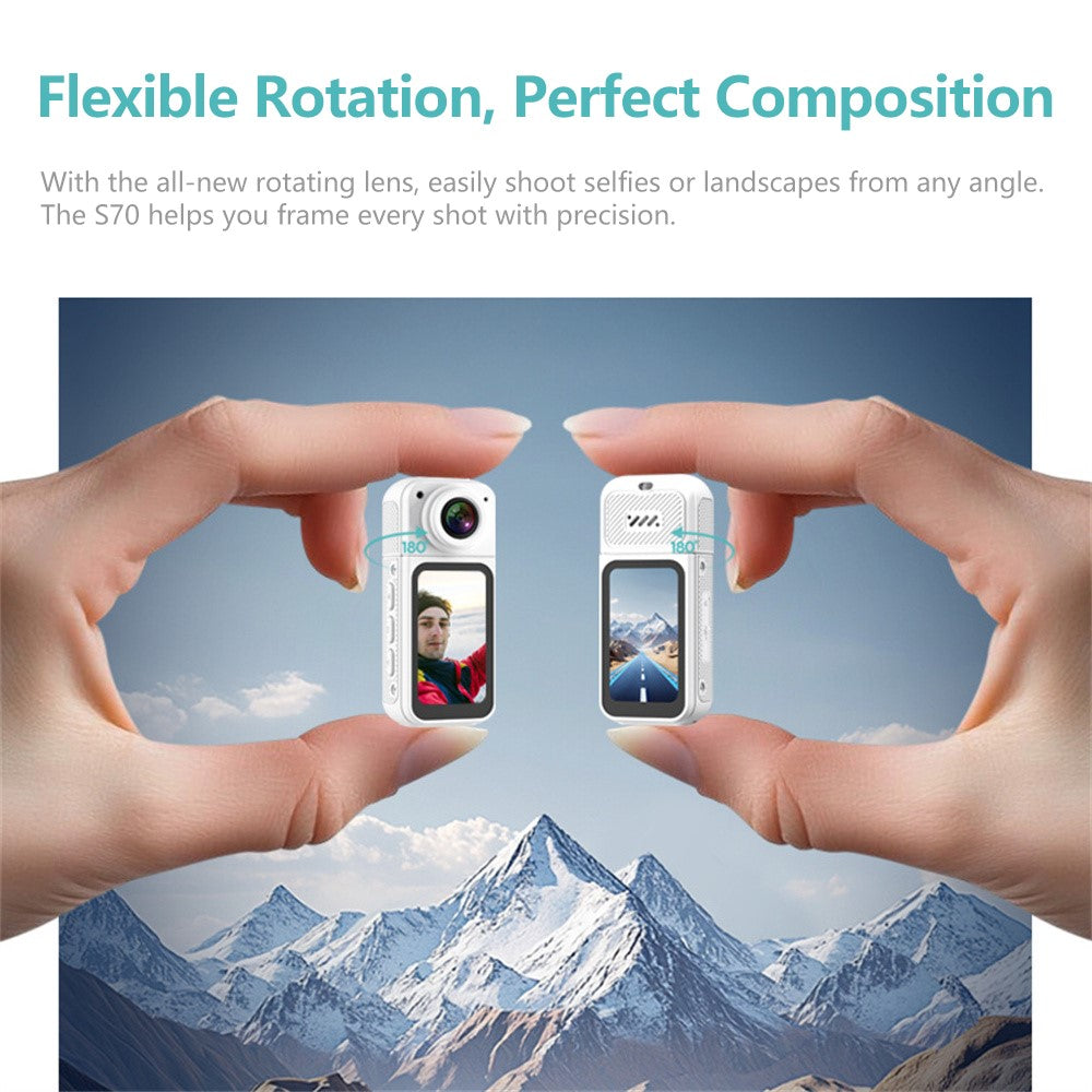 S70 Thumb Camera Rotation Lens WiFi DV Camera 2.7K HD First Person View Sports Cycling Camera with 32G Memory Card - TechGearPal