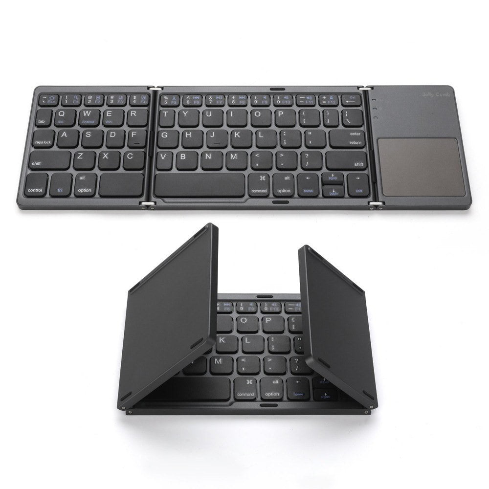 Wireless Bluetooth-Compatible Keyboard Mini Tri-Fold Keyboard with Touchpad for Tablet Phone Computer - TechGearPal