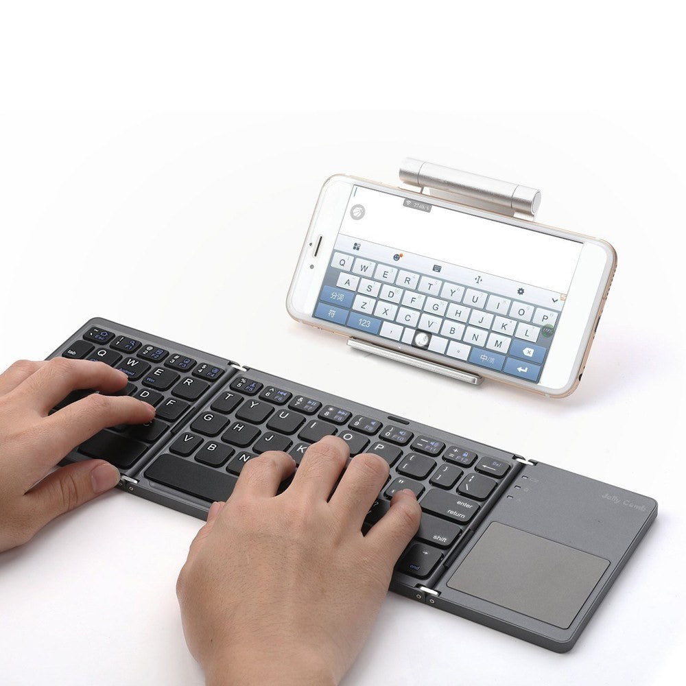 Wireless Bluetooth-Compatible Keyboard Mini Tri-Fold Keyboard with Touchpad for Tablet Phone Computer - TechGearPal