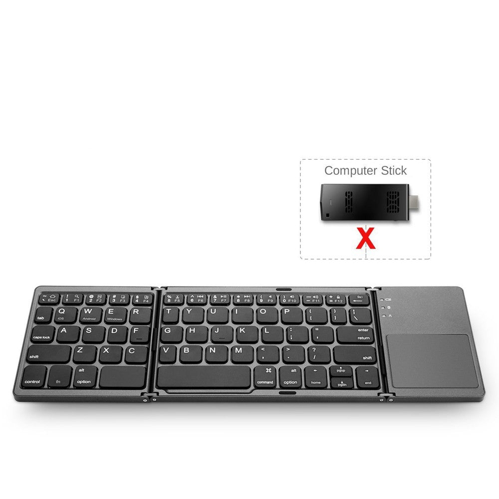 Wireless Bluetooth-Compatible Keyboard Mini Tri-Fold Keyboard with Touchpad for Tablet Phone Computer - TechGearPal