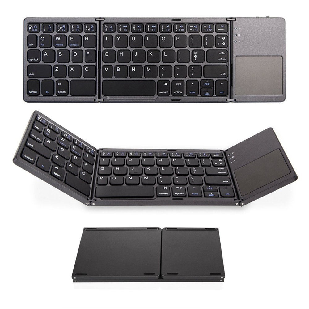 Wireless Bluetooth-Compatible Keyboard Mini Tri-Fold Keyboard with Touchpad for Tablet Phone Computer - TechGearPal