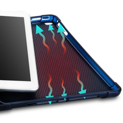 Leather Case for iPad 9.7-inch (2018) / (2017) / iPad Air 2 / Air (2013) Tri-Fold Stand Auto Sleep / Wake Cover with Pencil Holder