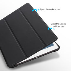 Leather Case for iPad 9.7-inch (2018) / (2017) / iPad Air 2 / Air (2013) Tri-Fold Stand Auto Sleep / Wake Cover with Pencil Holder