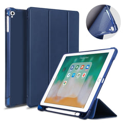 Leather Case for iPad 9.7-inch (2018) / (2017) / iPad Air 2 / Air (2013) Tri-Fold Stand Auto Sleep / Wake Cover with Pencil Holder