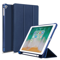 Leather Case for iPad 9.7-inch (2018) / (2017) / iPad Air 2 / Air (2013) Tri-Fold Stand Auto Sleep / Wake Cover with Pencil Holder