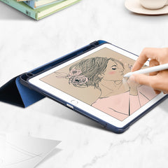 Leather Case for iPad 9.7-inch (2018) / (2017) / iPad Air 2 / Air (2013) Tri-Fold Stand Auto Sleep / Wake Cover with Pencil Holder