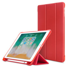 Leather Case for iPad 9.7-inch (2018) / (2017) / iPad Air 2 / Air (2013) Tri-Fold Stand Auto Sleep / Wake Cover with Pencil Holder