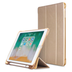 Leather Case for iPad 9.7-inch (2018) / (2017) / iPad Air 2 / Air (2013) Tri-Fold Stand Auto Sleep / Wake Cover with Pencil Holder