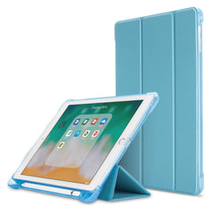 Leather Case for iPad 9.7-inch (2018) / (2017) / iPad Air 2 / Air (2013) Tri-Fold Stand Auto Sleep / Wake Cover with Pencil Holder